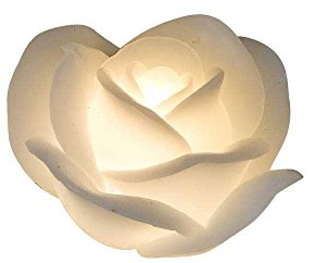 LED Wachs Kerze ROSE mit Timerfunktion D. 11cm weiß Formano
