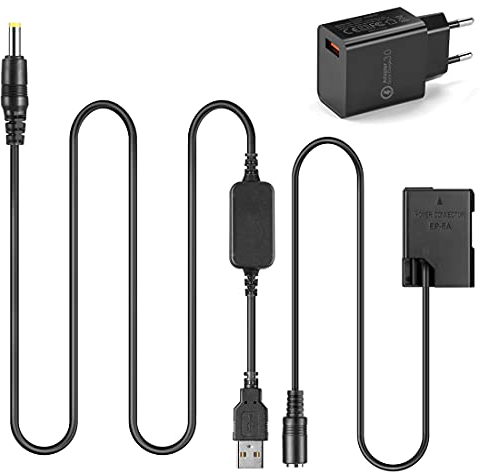 Mobile Netzteil USB Kabel + 5V3A Ladegerät + EP5A EP-5A EN-EL14 Dummy Akku für Nikon P7800 P7100 D5600 D5300 D5200 D5100 D3400 D3300 D3200