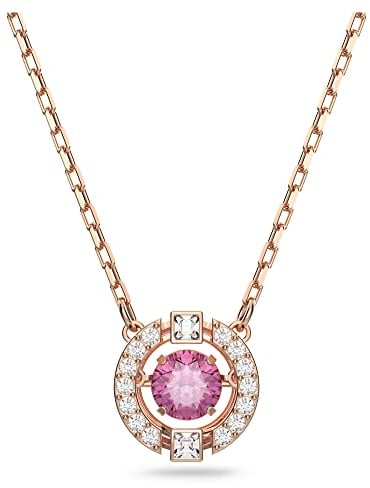 Swarovski Sparkling Dance Halskette, Rund, Rot, Roségold-Legierungsschicht