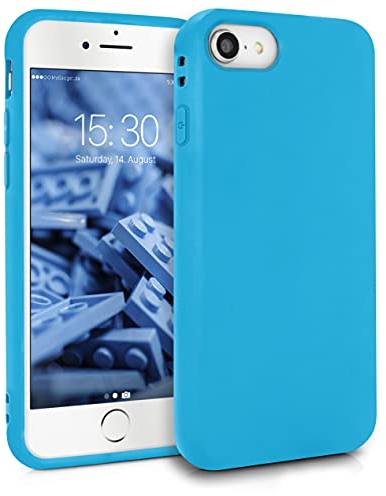 MyGadget Hülle kompatibel mit iPhone SE 2022 | 2020 | 7 | 8 - robuste Handyhülle TPU Case Slim Silikonhülle - Back Cover Kratzfest Schutzhülle matt Hellblau