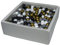 Velinda Piscine a balles pour Enfant, Dimensions: 90x90 cm, Aire de Jeu + 450 balles (Couleurs des balles: Noir, Blanc, Or, Gris)