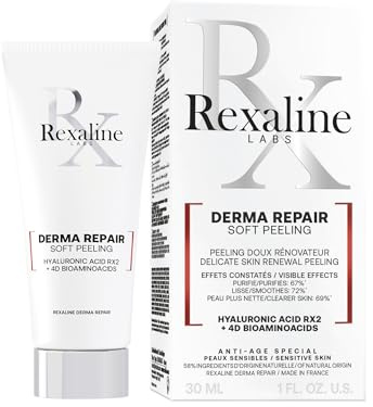 Rexaline Derma Repair Soft Peeling – Peeling Enzimático Suave para Pieles Sensibles – Ácido Hialurónico RX2 y Kombucha – Exfolia, Purifica, Alisa e Ilumina – 30 ml