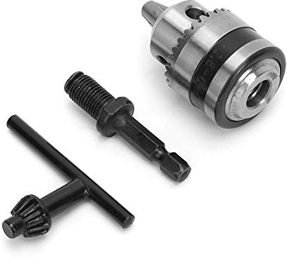 3/8-24UNF Adattatore per mandrino per trapano a chiave leggera 0,6-6 mm, mini strumento di conversione del mandrino per mandrino conico, con 1/4 testa esagonale 3/8 asta di prolunga