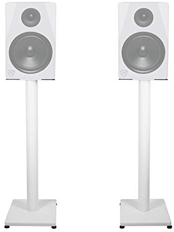 Rockville RS29W 29-Inch Steel Bookshelf Speaker/Studio Monitor Stands (Pair), 60 lbs Capacity, Anti-Vibration Foam, Cable Management, for Home Audio and Studio Monitoring