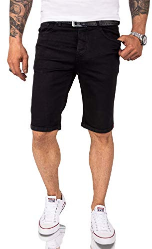 Rock Creek Herren Shorts Jeansshorts Denim Short Kurze Hose Herrenshorts Jeans Sommer Hose Stretch Bermuda Hose RC-2209 Schwarz W30