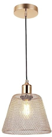 LeClubLED Suspension luminaire Or Diamètre 210mm douille E27 avec Câble 1,1m Suspensions d'éclairage intérieur idéale lustre salon lustre chambre et lustre cuisine