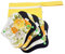 Lilind® Lot de 6 serviettes hygiéniques en tissu organique - 24 cm - Noires - Avec fermeture éclair - Sac étanche - Réutilisable - Serviettes hygiéniques - 100 % coton - Fleurs jaunes
