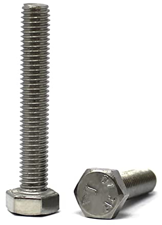 Sechskantschraube nach Norm DIN 933 / ISO 4017 rostfreier Edelstahl A2, V2A, Vollgewinde, Maschinenschraube (25 Stück, M8 x 60 mm)