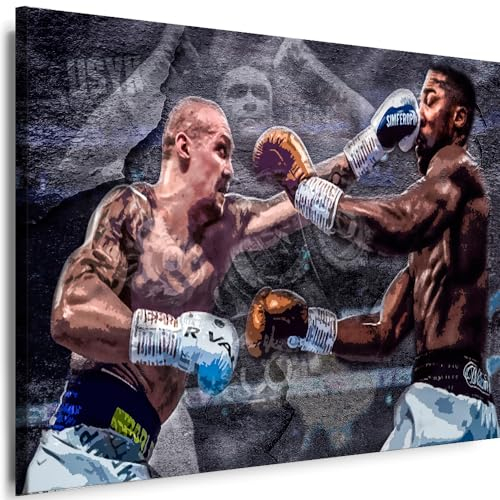 Myartstyle BILDER Boxer A.Usyk Sport Abstrakt LEINWAND Wandbilder XXL KUNSTDRUCKE (200x100 cm, Mehrfarbig)