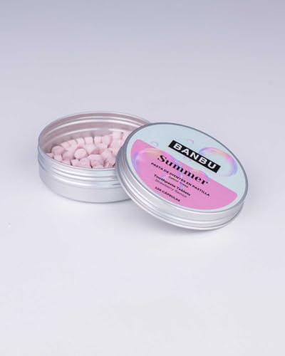 BANBU Pasta de Dientes Natural en Pastillas | Sabores Variados | Sin Flúor | Vegano (120 Pastillas, Fresa)