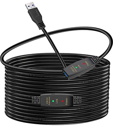 LDKCOK Active USB 3.0 Extension Cable 30ft– Male to Female Extender Cord, USB Extension Cable for USB Flash Drive, Card Reader, Hard Drive, Keyboard, PlayStation, Xbox, VR, Printer, Camera, Laptop