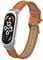 T-BLUER Compatible with Xiaomi Mi Band 7 Strap,Leather Replacement Band Wristband Accessories with Metal Frame for Xiaomi Mi Band 7 Smart Bracelet,Brown