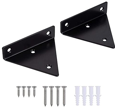 XUDONG 2/4 Pieces Decorative Shelf Bracket, Metal Wall Shelf Bracket, Triangle Fixing Bracket, Industrial Floating Shelving Brackets, Hidden Bracket with Screws shelf brackets