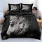 NEKOMARUKE BettwäSche 135x200 Schwarz-WeißEr LöWe LöWin Wild Lebende Tiere Kinder Bettbezug Set 2teilig Mikrofaser Weiche Bettbezug mit Reißverschluss und Kissenbezüge