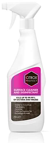 Citrox Protect Surface Cleaner & Disinfectant Spray 750ml – Natural Antibacterial Cleaner Disinfection Spray + Mould and Mildew Remover - Plant-Based