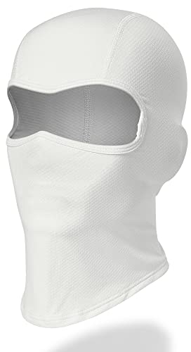 FRSOHEWIN Sturmhaube Balaclava Sommer dünn Atmungsaktiv Gesichtsmaske Polyester für Herren Damen Motorrad Fahrrad Outdoor Laufen Sport Weiß