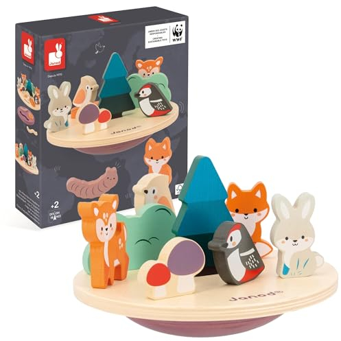 Janod - Balance-Spiel aus FSC-Holz - Ökosystem-Thema - Lernspiel und Frühförderung - WWF-Partnerschaft - Ab 24 Monate, J08642