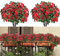 GTIDEA 8 Stück künstliche Azalee aus Seide, künstliche Primsen, Blumenstrauß, künstliche Grünpflanzen, künstliche Blumen für den Außenbereich, Innenbereich, Garten, Veranda, Eingangsbereich, Rot