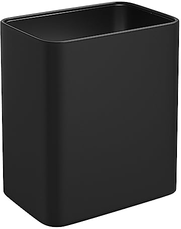 Cesun Petite poubelle de salle de bain de 7 litres, poubelle moderne en métal pour bureau, poubelle de bureau, poubelle en acier inoxydable noir mat pour chambre à coucher, bureau à domicile,