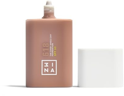 3INA - The Every Single Day Foundation SPF 50 618 - Base de Maquillaje | con SPF 50 & Niacinamida - Fórmula ligera - Modulable - Cobetura ligera a media - Vegan - Cruelty Free - Profundo Frío