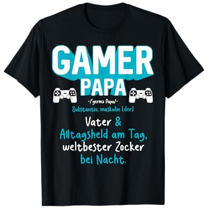 Gamer Papa Definition Zocker Games PC Bester Gaming Papa T-Shirt