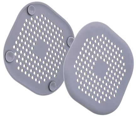 Universal Abflusssieb, 1 Stück, in Grau, aus TPR, Ø 14 x 14 cm, mit 4 Saugnäpfen für festen Halt, für Abflüsse bis Ø 10 cm, Ablaufsieb Spüle, Waschbecken, Badewanne, Dusche, Haarfilter Sieb Ablauf