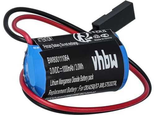 vhbw Batterie Ersatz für Siemens 6FC5247-0AA18-0AA0 | 6ES7-9711AA00-0AA0, 840D, 6FC52470AA180AA0 für Steuereinheit (900 mAh, 3 V, Li-MnO2)