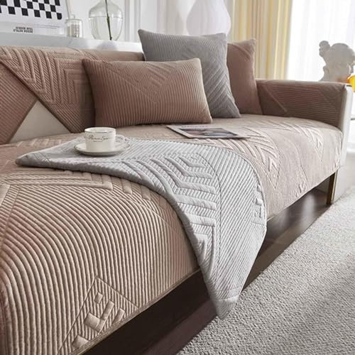 YWQJL Sofabezug Antirutsch,Sofaschutz Sofaschoner,Kratzschutz Hund Katze Überwurf Hundedecke Ecksofa Sofa Schutzdecke Schonbezug Sofa Abdeckung Sofaüberwurf Couchhusse,braun-70x180cm
