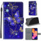 for Samsung Galaxy A10 Case, PU Leather Wallet Book Flip Folio Stand View Cover Pouch Compatible with Samsung A10/M10 Phone Case (Blue Butterfly)