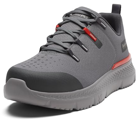 Timberland PRO Men's Intercept Steel Safety Toe Industrial Athletic Work Shoe, Grey/Red, 13M