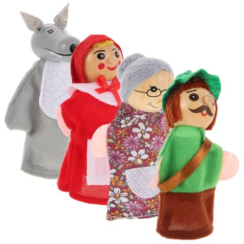 SAFIGLE Woody Animal Finger Puppet Set: Little Red Riding Hood Finger Little Red Riding Hood Storytelling Props for Kids, Toddlers & Teachers - Assorted Cartoon Animal Designs for Imaginative Play