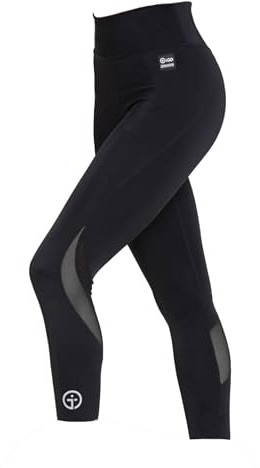 iGD - Compression Tights for Women with Muscle Recovery Technology and Joint Support for The Gym, Cycling, Triathlon and More, Unrivalled Comfort, Moisture Wicking (Black)