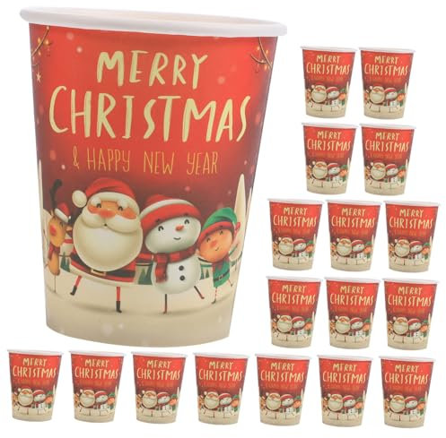 WOFASHPURET 32St -Weihnachtstrinkgeschirr Einweg-Kaffeebecher Pappbecher Weihnachts-Einweg-Kaffeetassen - praktische Mehrzweck Partybedarf Weihnachtstasse