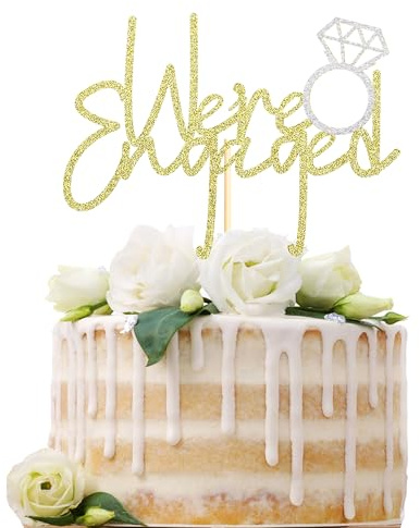 Sotpot Tortenaufsatz mit Ring, glitzernd, für Brautparty, Junggesellinnenabschied, Hochzeit, Verlobung, Mottoparty, 1 Stück