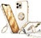 XYZ for iPhone 13 Pro Case with Stand, Heart Lanyard for Girls Women, Luxury Cute Bling Protective Phone Cover for iPhone 13 Pro, White