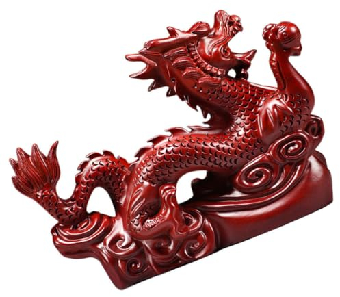 ABOOFAN Bois Sculpté Dragon Statue Figurine Chinois Dragon Voiture Tableau De Bord Décor Chinois Nouvel an Animal Décor 2024 Cadeau De Pendaison De Crémaillère A