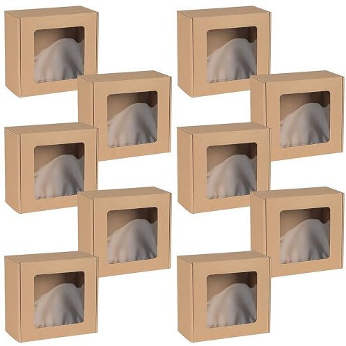 Quadratische Stil Box mit Fenster, Geschenkbox 20x20x10cm x10