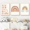 Herfair 3er Set Poster für Kinderzimmer Boho Deko Bilder Babyzimmer - Wandbilder Schlafzimmer Sonne Regenbogen Babyzimmer Wanddeko Mädchen Junge ohne Rahmen (C,40x50cm)