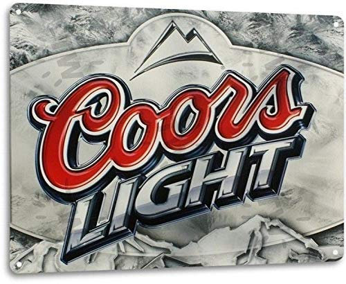 Biopracess Coors Light Logo Silver Bullet Retro Wall Decor Bar Man Cave Metal Tin Sign In New Metal Tin Sign 8x12 inches