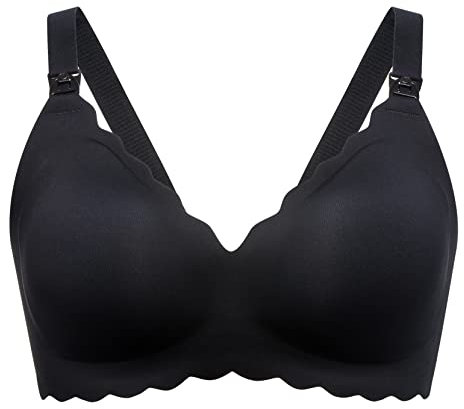 Momcozy Nursing Bras for Breastfeeding, Seamless Pregnancy Maternity Bra Wireless Classic Jelly Strip Support Nursing Bra