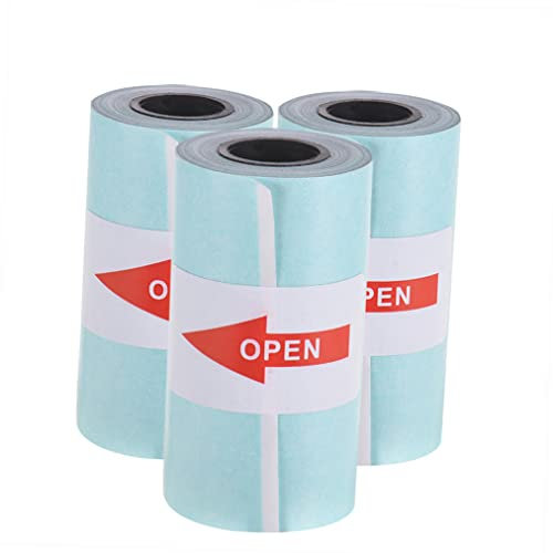Pretfy Bedruckbare Aufkleberpapierrolle,Thermodirektpapier mit Selbstklebender Rückseite,57x30 mm für PeriPage A6-Thermotaschendrucker für PAPERANG P1/P2 Mini-Fotodrucker,3 Rollen
