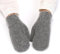 HPONEZJ Fäustlinge Winter Damen Handschuhe Doppellagig Fausthandschuhe Gefüttert Warm Strickhandschuhe Mädchen Winddicht Handwärmer Einfarbig Weich Winterhandschuhe für Outdoor Fahrrad Ski Dunkelgrau