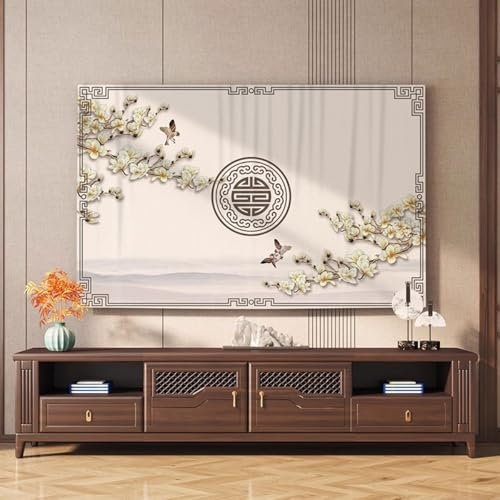 VUT Housse De Protection Anti-poussière pour TV, Tissu Universel De 32 à 75 Pouces, Suspendu pour La Maison, Le Bureau Et La Télévision Incurvée(Size:40IN,Color:B)