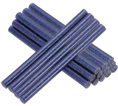 PATIKIL 4x0.27 Inch Glitter Hot Glue Sticks, 16 Pcs Hot Glue Gun Sticks Mini Hot Melt Adhesive Glue Stick for DIY Art Craft Repairs Festival Decoration, Sapphire Blue