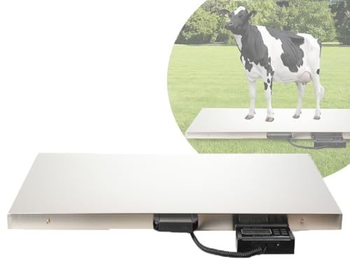 Lfhelper Veterinärwaage 150kg/50g 300kg/100g Bodenwaage Plattformwaage 103x53 cm, LCD Digitalwaage Große Tierwaage Hundewaage Paketwaage Haustierwaage