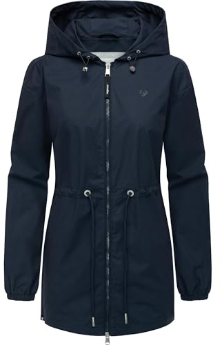 Ragwear Damen leichte Übergangsjacke kurze Frühlingsjacke mit Kapuze und Taillenzugband Monadissimo B YOUMODO XS-6XL