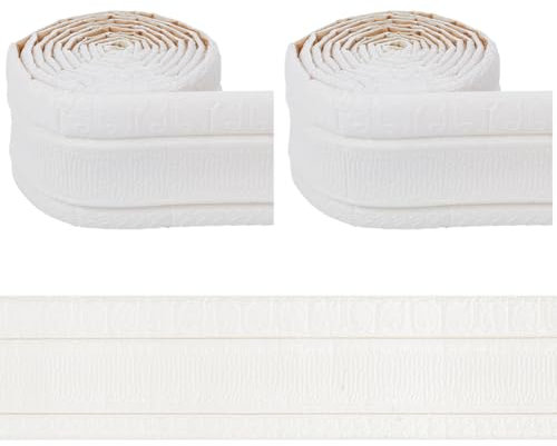 CRASPIRE 2 Rolls Flexible Molding Trim 181 x 3.15 inch Peel and Stick Wall Edging Foam Baseboard Self Adhesive Sticky Decorative Wallpaper Border for Mirror Frame Border Ceiling Wall Lines Home Office