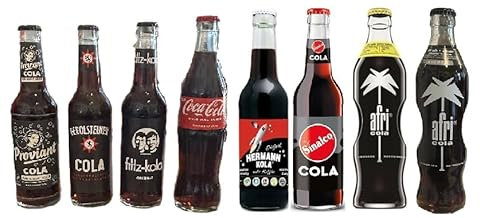 8 Flaschen Cola/Kola Mix aus 8 verschiedene Sorten Glas Flaschen a 0,33 L inkl. Mehrwegpfand + Space Keks gratis a 45 g von Onlineshop Bormann