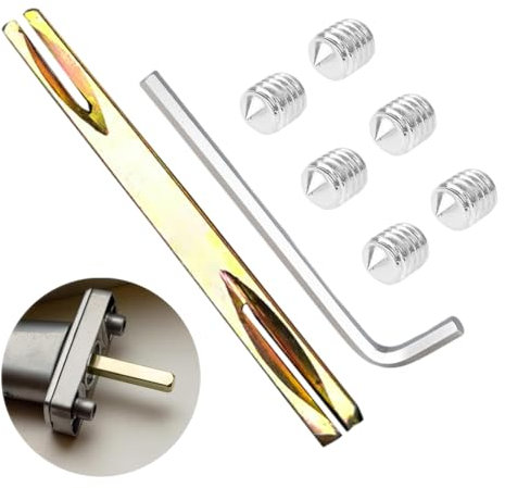 MOLZINY Maniglia per porta Spilla quadrata 8 mm x 120 mm per maniglie delle porte Quadrato per maniglia della porta fresata su entrambi i lati applicabile alle maniglie delle porte interne zincate
