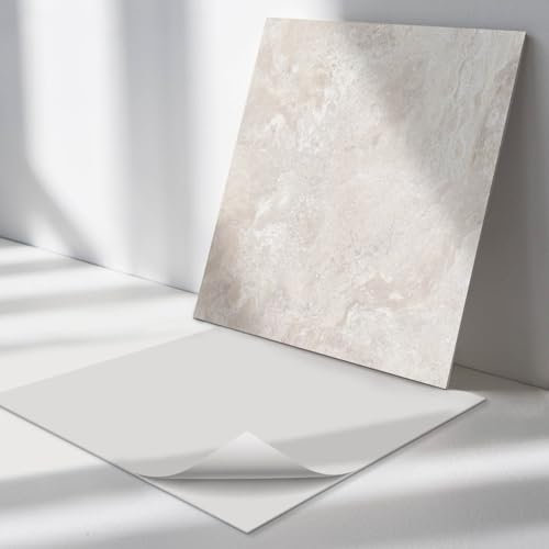 Vinyl Klebepaneel Quadratisch 50x50 cm Vinylplatten 4 Stück Wand und Boden Wandpaneele für Küche, Badezimmer und Büro Spritzschutz Selbstklebend Bodenbelag - Natursteinmuster